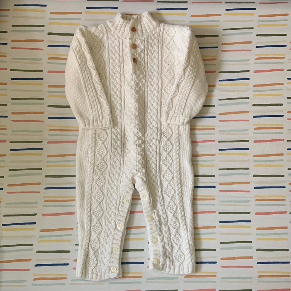 Janie and Jack white sweater jumper. Size 6-12 mo.